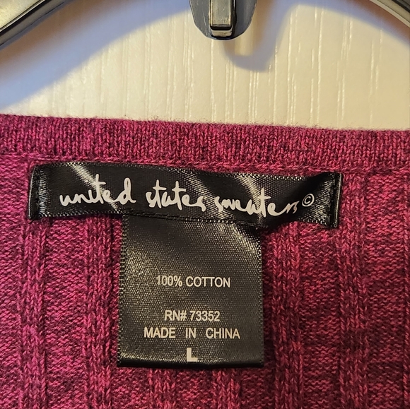 United States Sweaters, Burgundy, Size Large - Picture 2 of 4